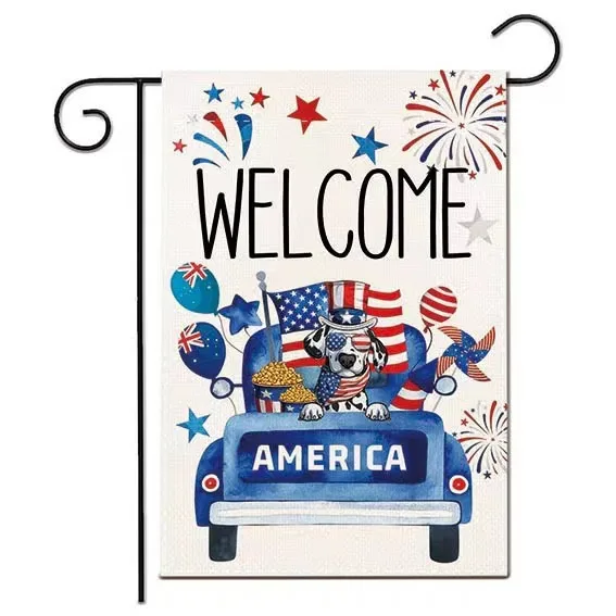 American Independence Day Garden Flag for Garden Decoration Veteran Patriot Independence Day Metal Lawn Yard Decor Yard Signs