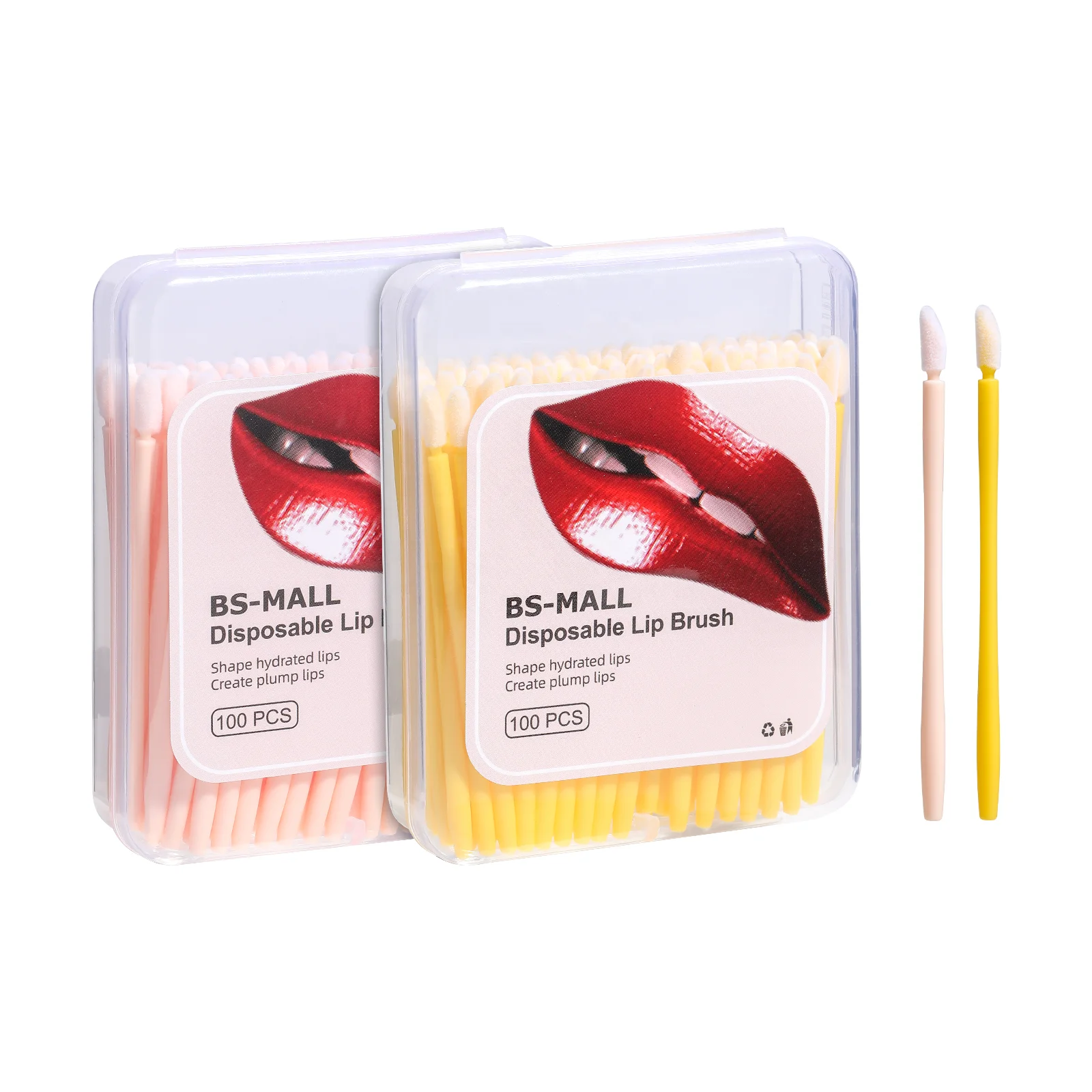BS-MALL 100PCS Disposable Lip Brush Make up Lipstick Gloss Wands Applicator Tool