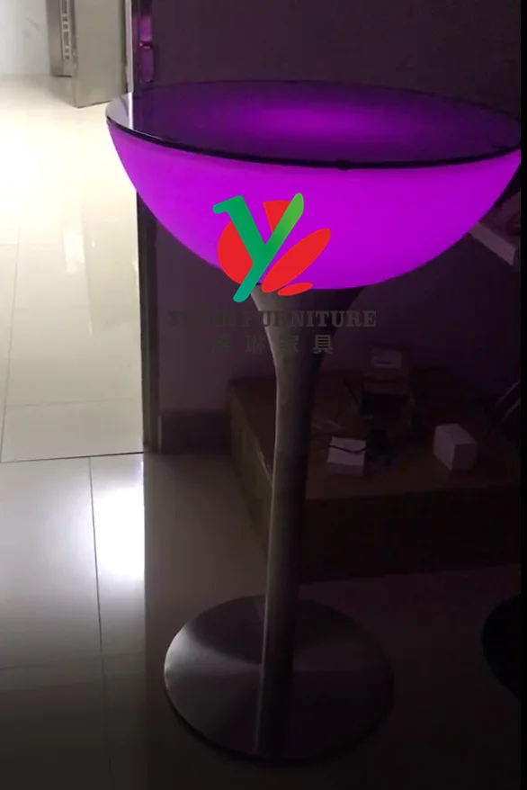 High class club RGV light cocktail led outdoor bar table