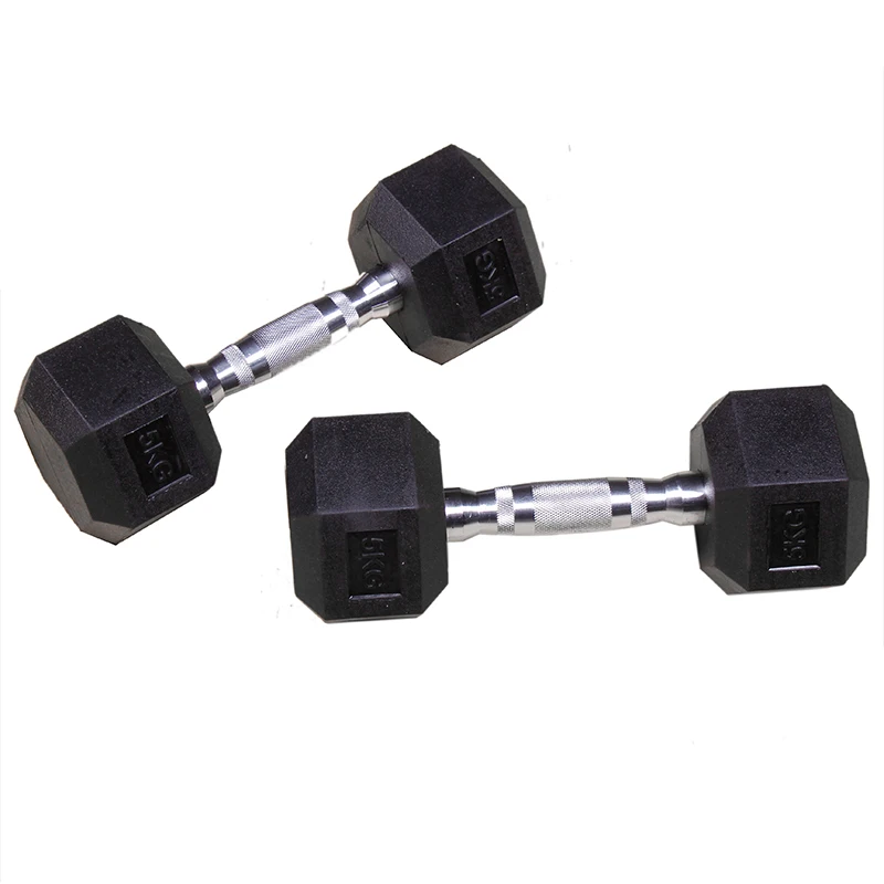 wholesale support custom gym workout Fitness Training durable cast Iron rubber hex dumbbell