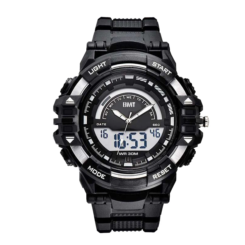 Wholesale good quality cheap fashion Lcd digital dual display watch sports waterproof 50m digital dual display watch for men