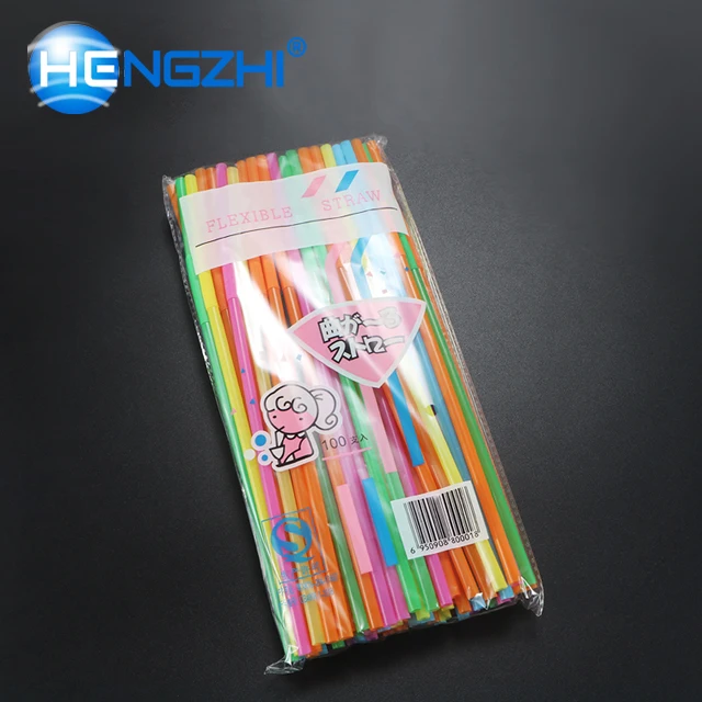 Plastic disposable elbow art drinking straw