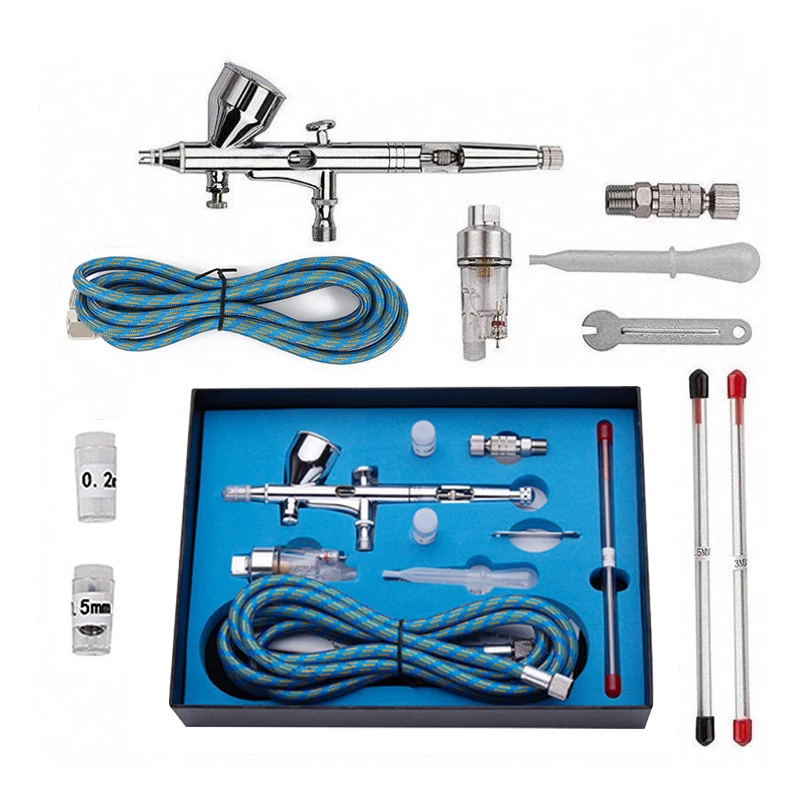 Double action airbrush model set spray gun wall car painting airbrush set 180K