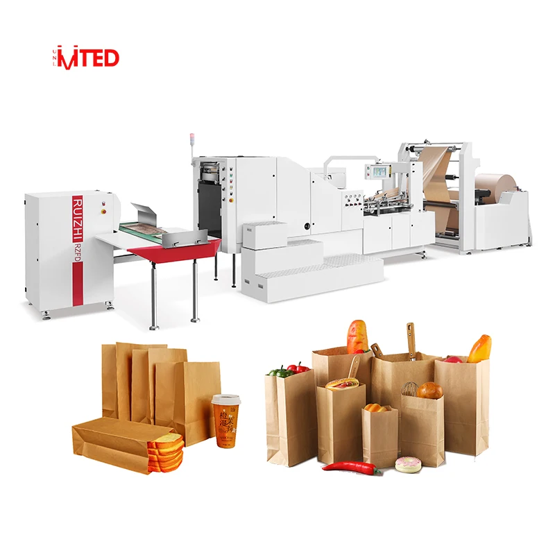 RZFD-330 Automatic paper feeding Multi-function folding vegetable packing equipment for making paper bags