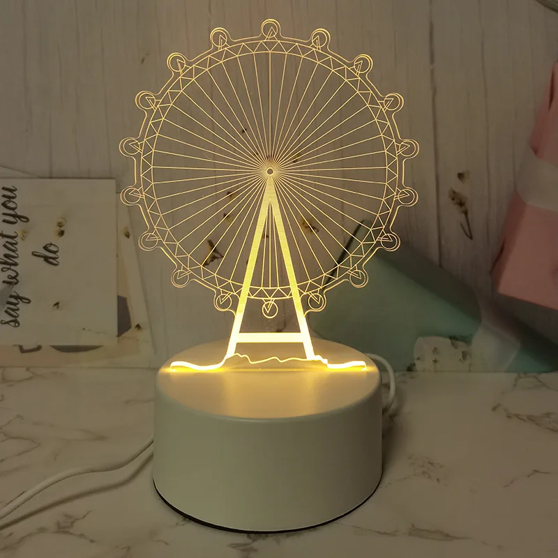 Diy светодиодный подарок 3D креативная Ручка Акриловая доска для заметок светодиодный ночник с доской объявлений
