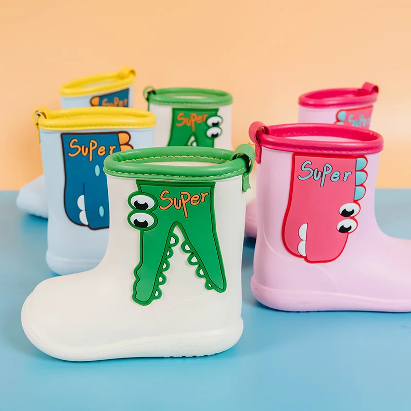 
Summer Cartoon Cute Kids Children Rain Boots Boys Girls Baby Non-slip Animal Print Waterproof Shoes 