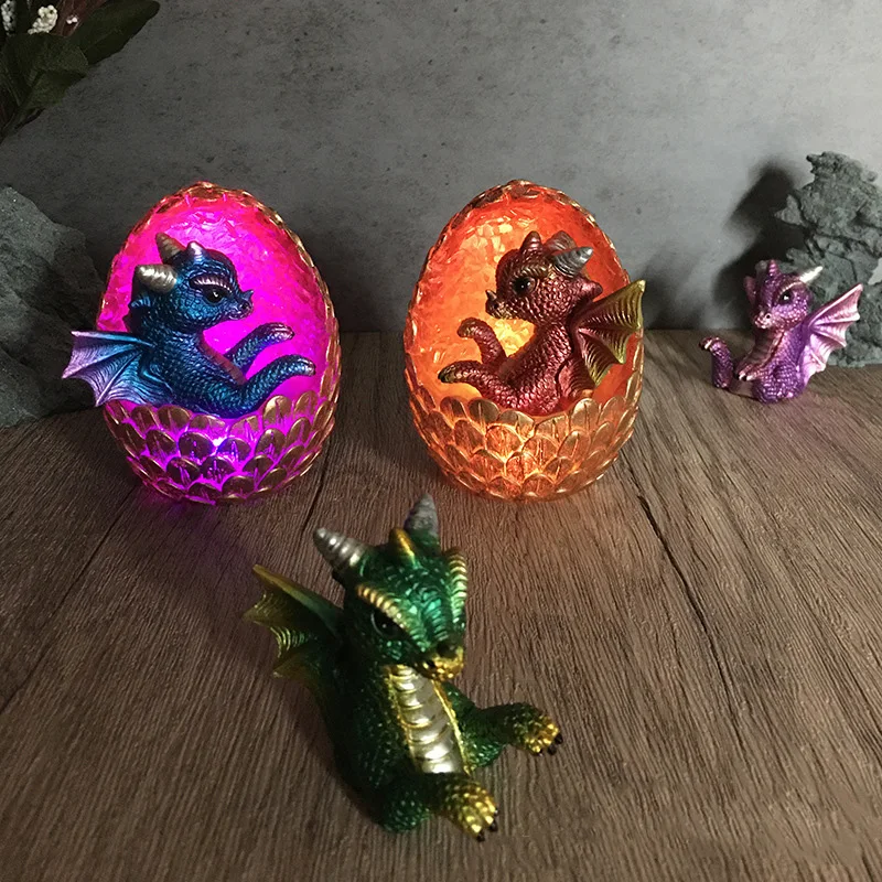 Creative Home Dragon Egg Decoration Crystal Decoration Resin Crafts Can Glow Dragon Egg Office Desktop Decoration