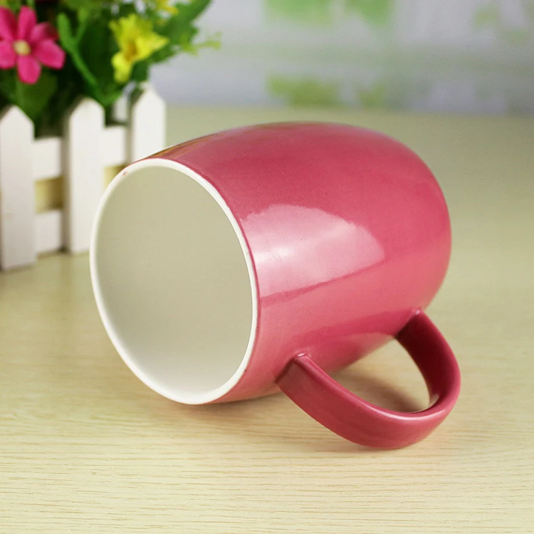 European Simple restaurant cheap bulk red color fashion oem ceramic coffee tea mugs