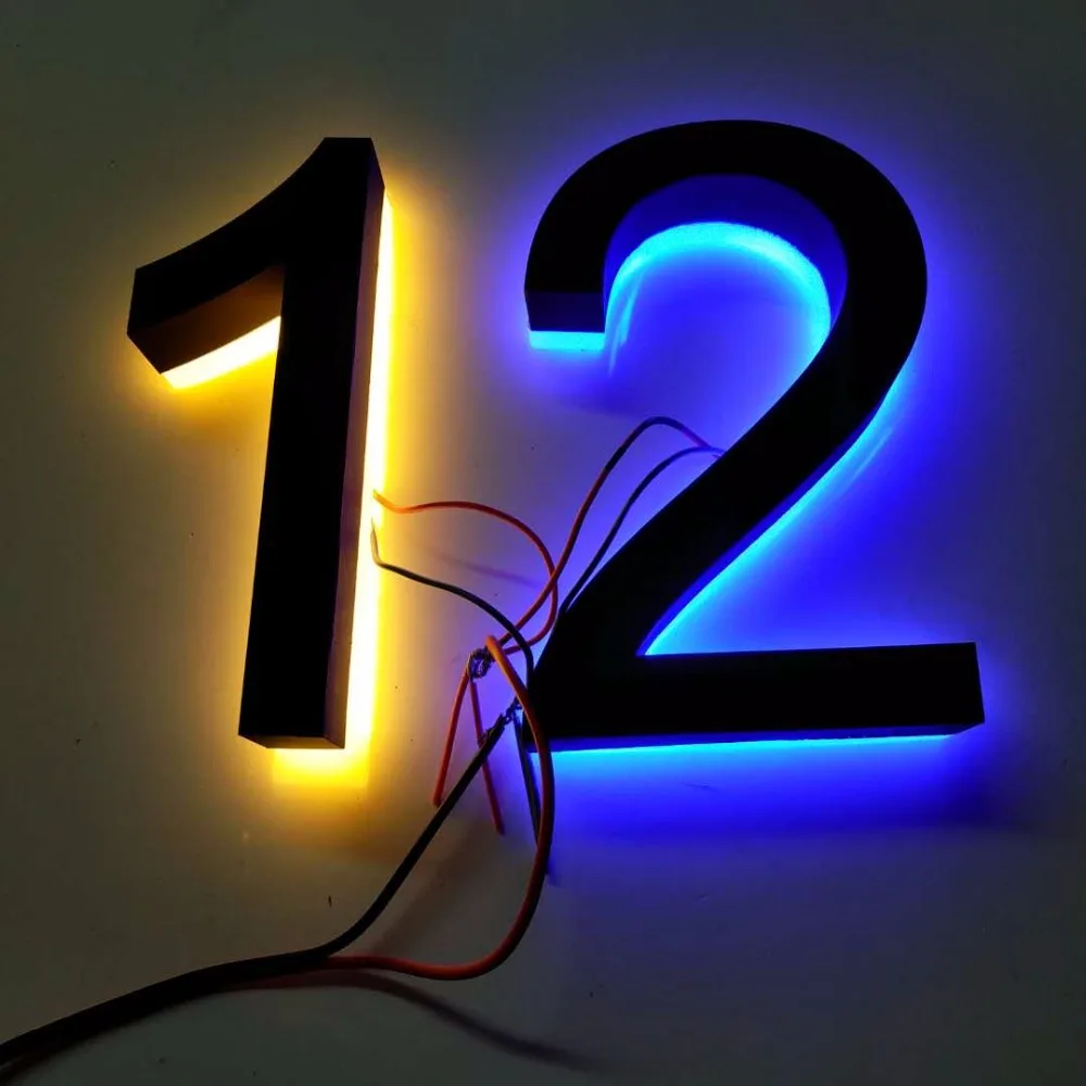 
Custom modern house number led address sign 3d backlit led alphabet letters 
