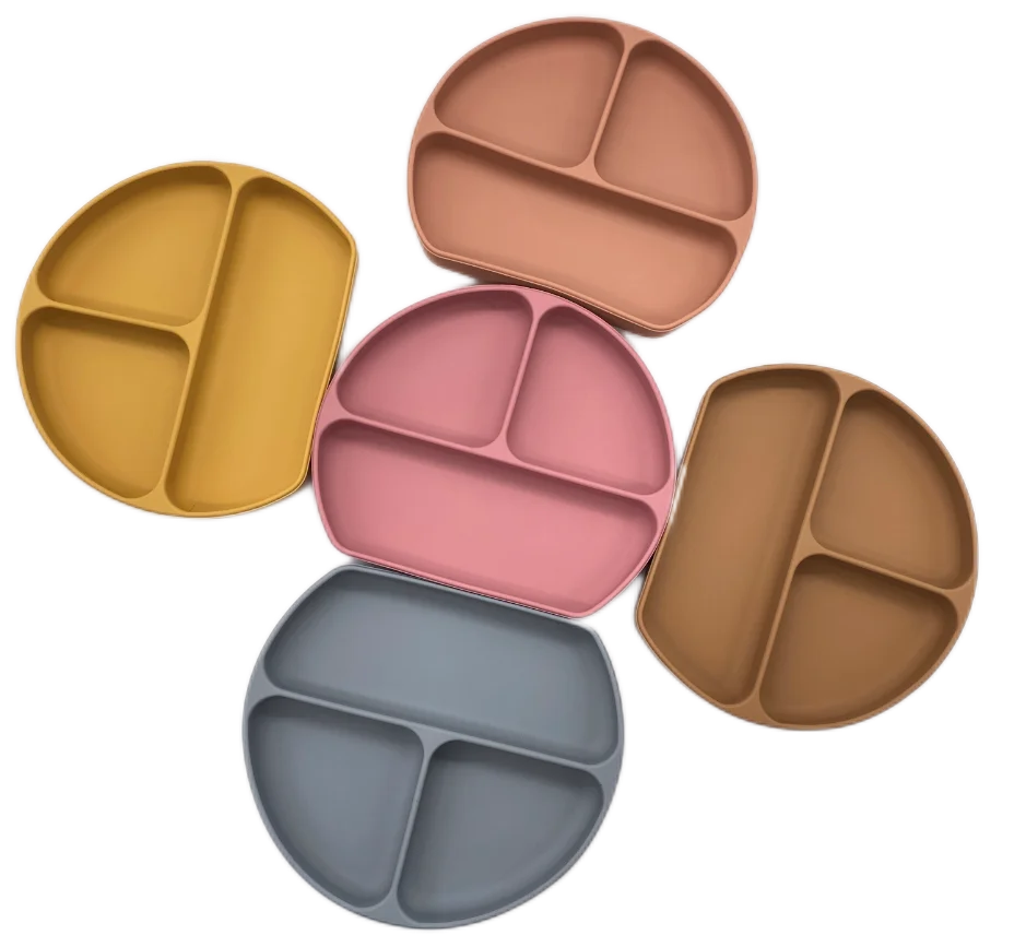 RK-5016 100% Silicone Plates Stay Put Suction Plates with Suction Feature