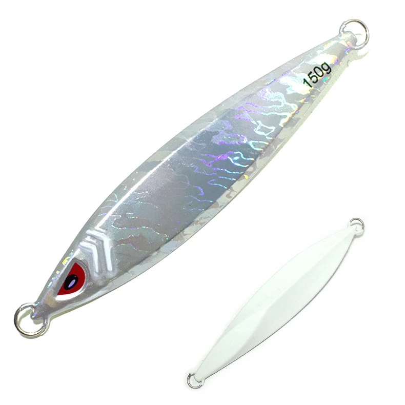 80g 100g 120g 150g 180g Metal Fishing Lure Baits Luminous Glow Sea Bass Saltwater Jigging Lure Tackle