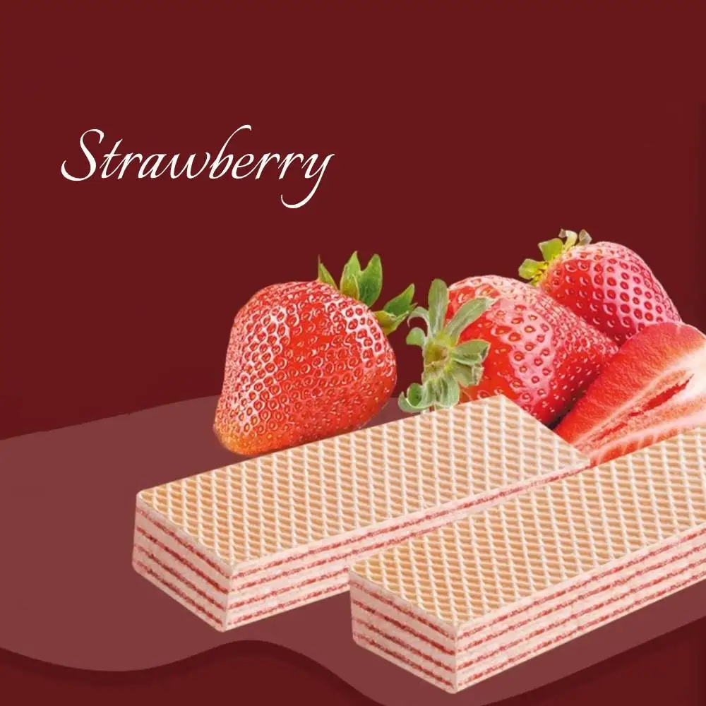Wafers Cookies Strawberry Flavor Biscuits Low Sugar Low Fat 0 Trans Fatty Acids Healthy Snack Food 123g