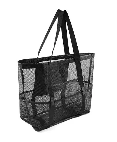 Hollowed out net beach One shoulder Portable travel toiletry Fitness swimming storage bag