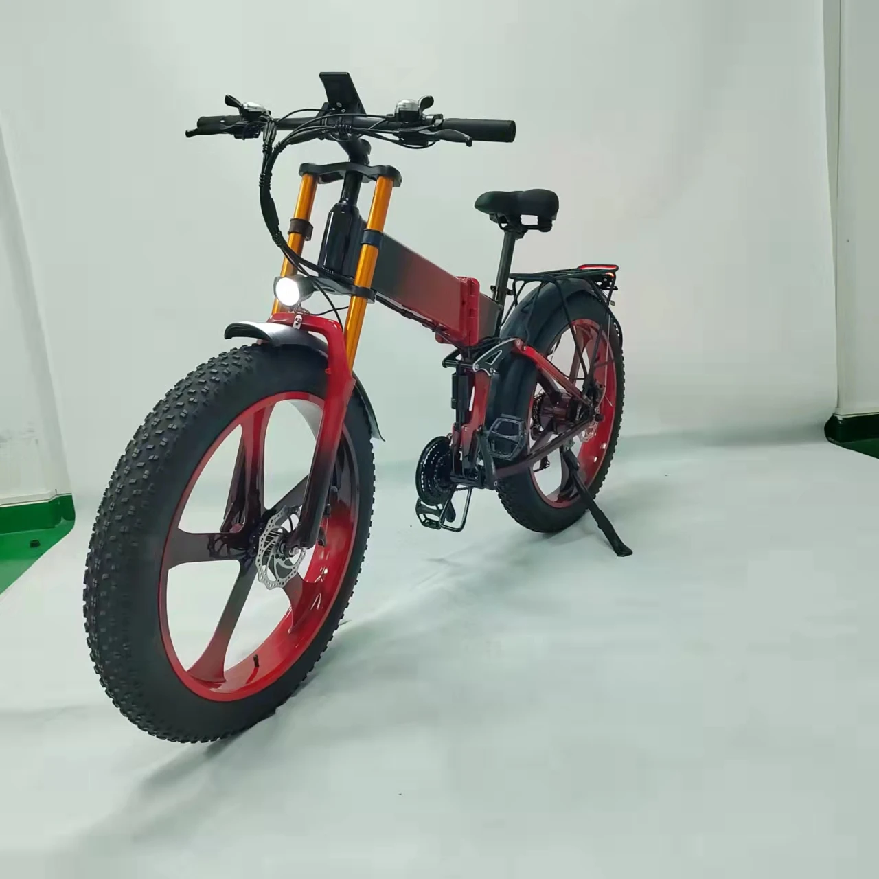 Ebike Battery 21speed Full Suspension Hydraulic Brake 55kmh Folding Fat Tire Electric Bicycle Korea 1000w 12.8/14/17.5/21ah48v