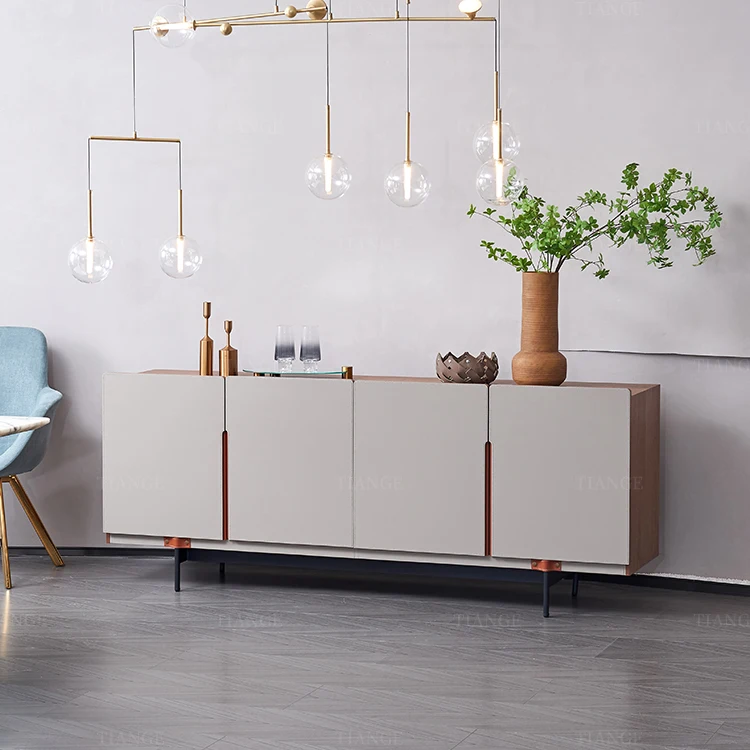 Luxury Contemporary Modern Living Room Furniture Saddle Leather Storage Sideboard Cabinets