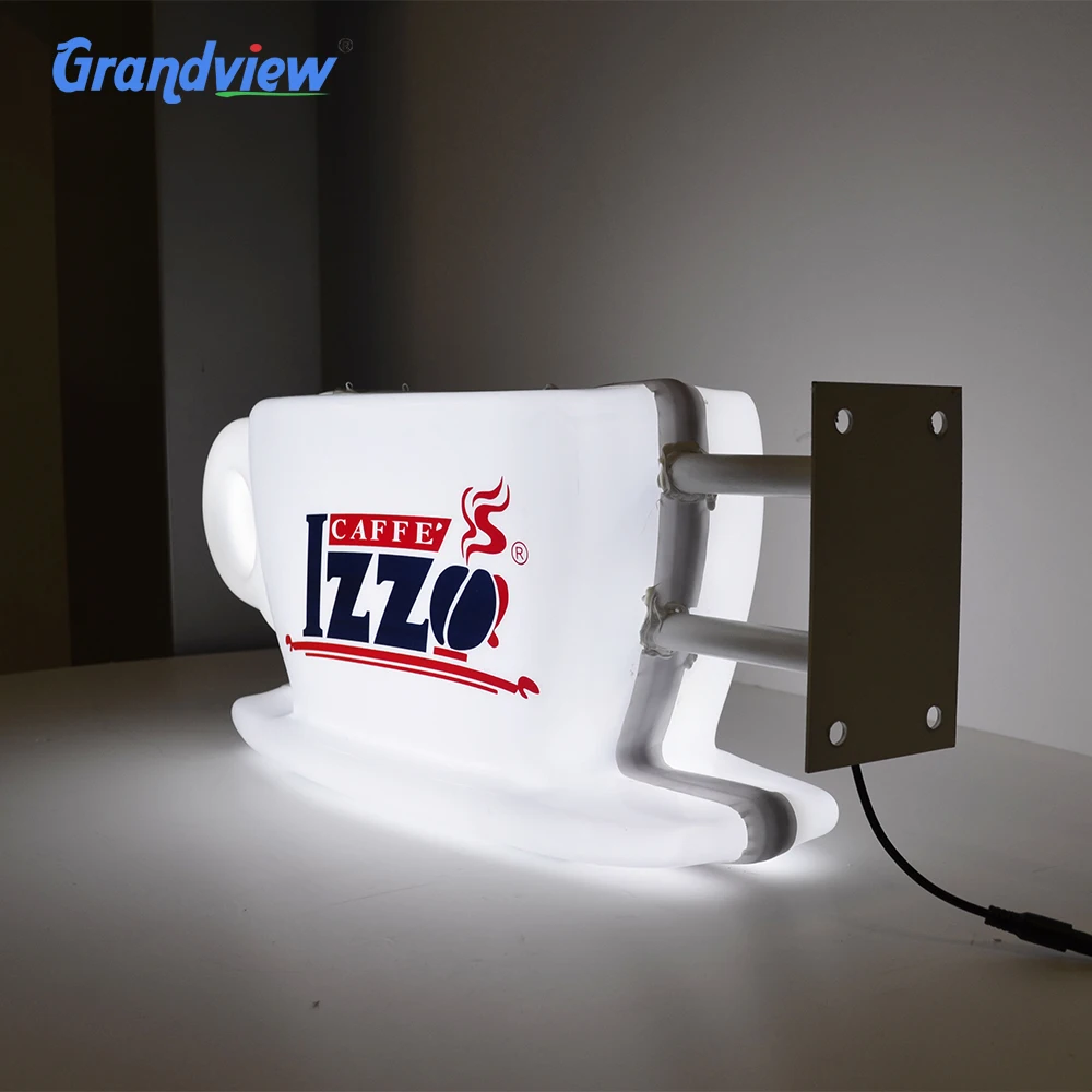 Outdoor advertising light box coffee sign advertising wall mounted light box sign