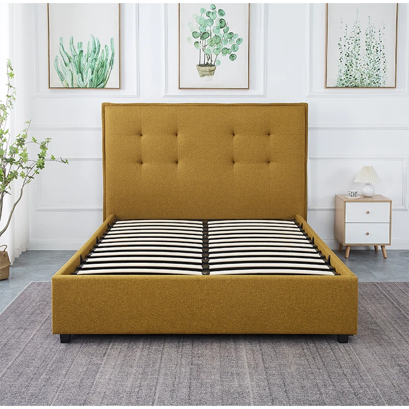 modern luxury fabric platform wooden beds upholstered twin full double california super king queen size bed frame with storage
