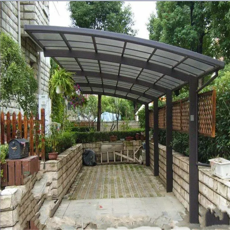 Outdoor car parking canopy metal frame polycarbonate carport