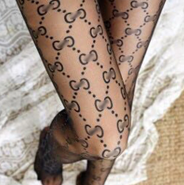 
2020 new Paris fashion brand alphabet stockings autumn and winter ultra-thin anti-snagging sexy thin skinny printed pantyhose 