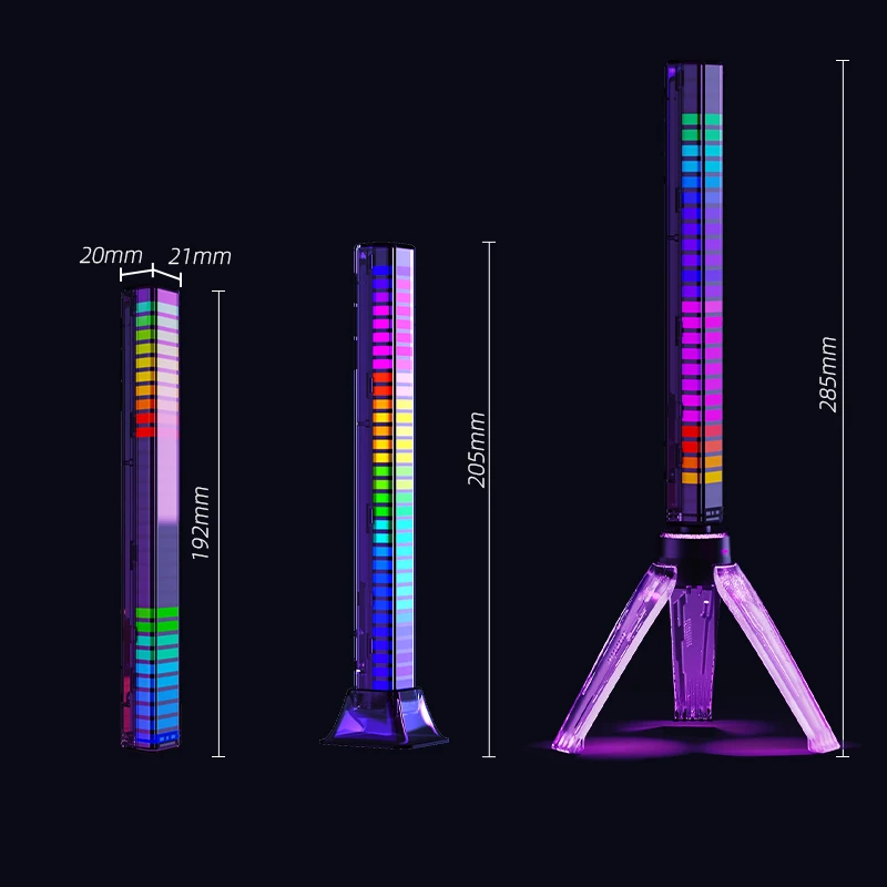 RGB Intelligent Voice Control LED Lights Modern Design 3D Music Festival Atmosphere Rhythm Charging TV Game Computer Living Room