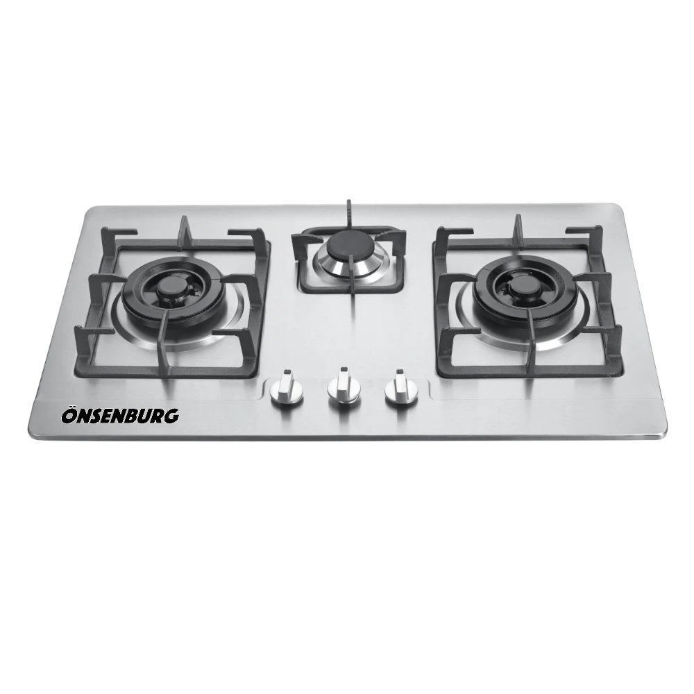 3 Burner Gas Hob Built Customizable Panel Cooker
