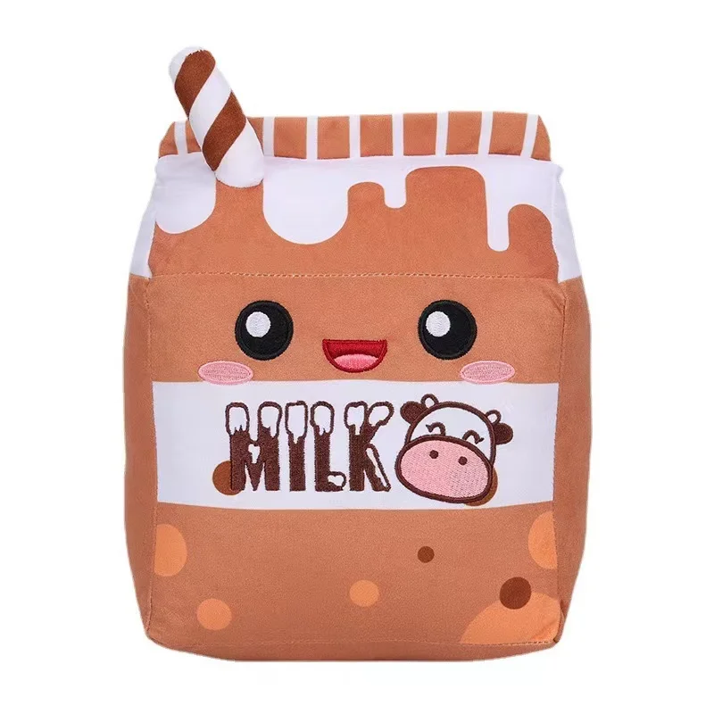 Customised 25cm milk carton plush toy soft cushion multi style cute milk carton pillow toy