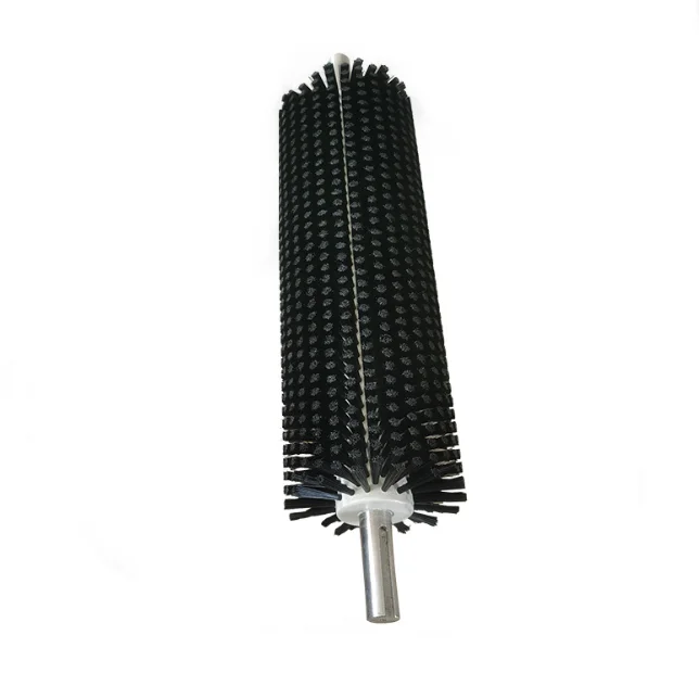 Custom Size Industrial Conveyor Cylinder Nylon Cleaning Roller Brush With Shaft