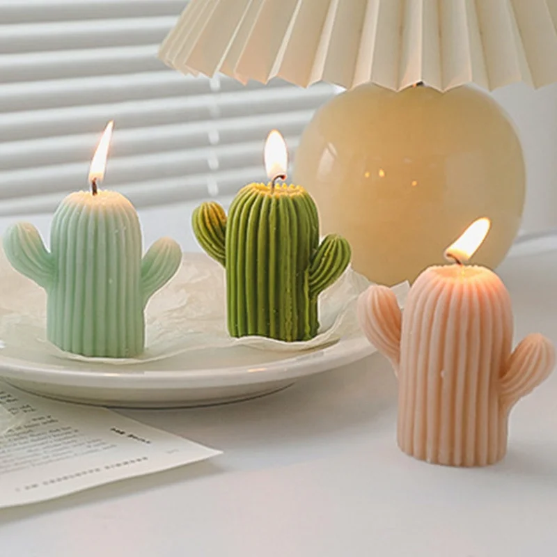 Handmade aromatherapy candle gift decoration ins photo props soy wax diy creative cactus candle