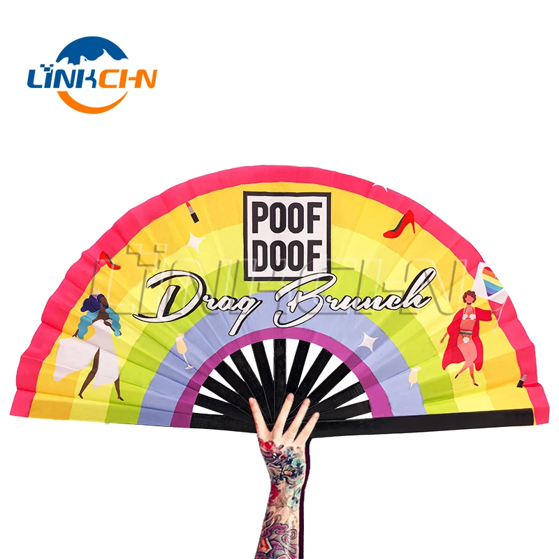 OEM sublimation abanicos bamboo folding hand fans with your own logo