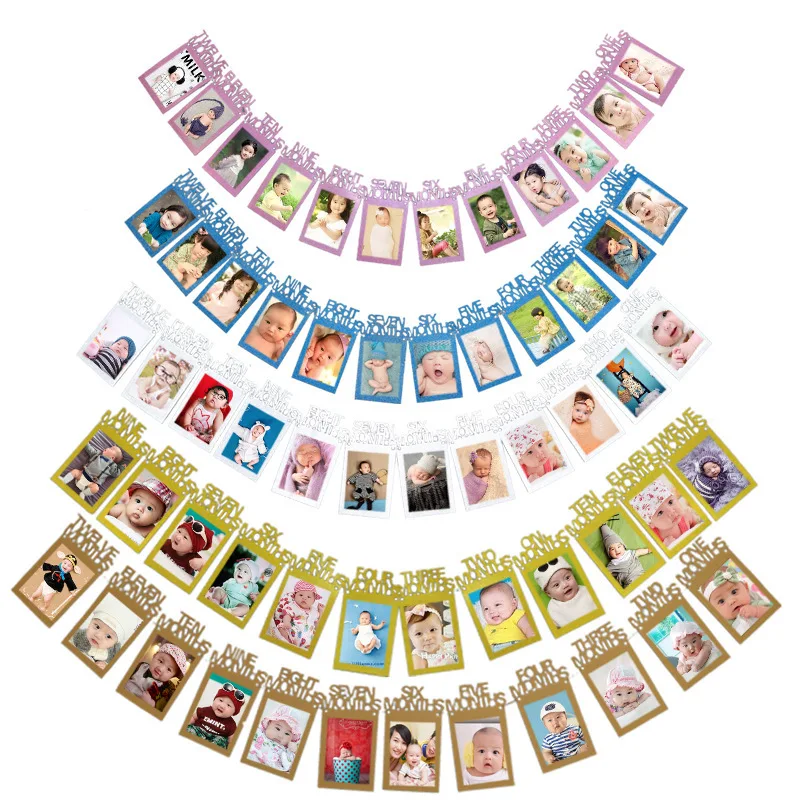 Baby Shower Birthday Party Photo Flag Banner New Design Happy Birthday Photo Banner