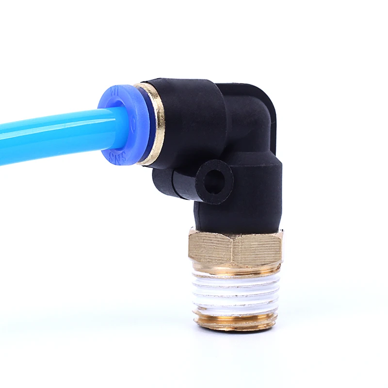 SNS SPL Series Male Elbow Brass And Plastic Push To Connect Pneumatic Tube Fitting