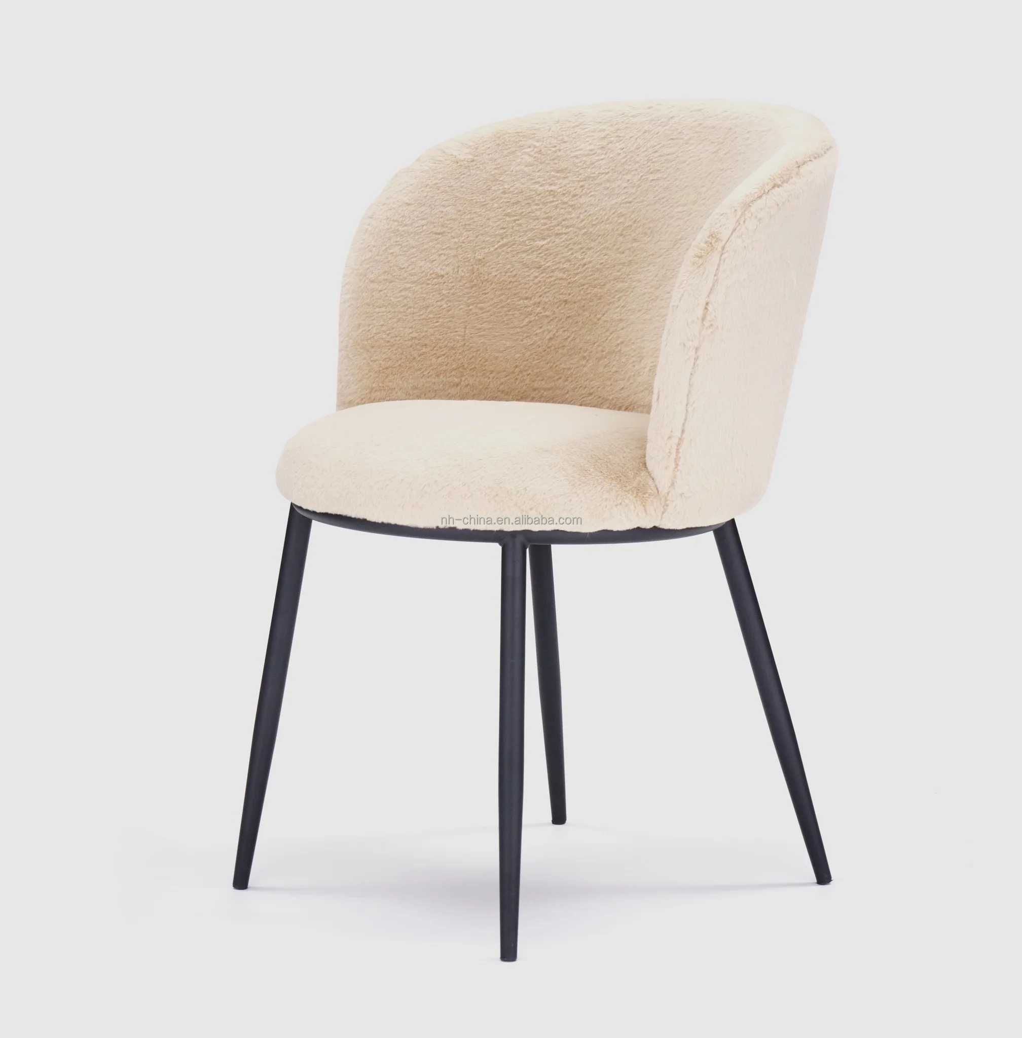 Hot sale cozy beige upholstered kitchen dining chair with armrests