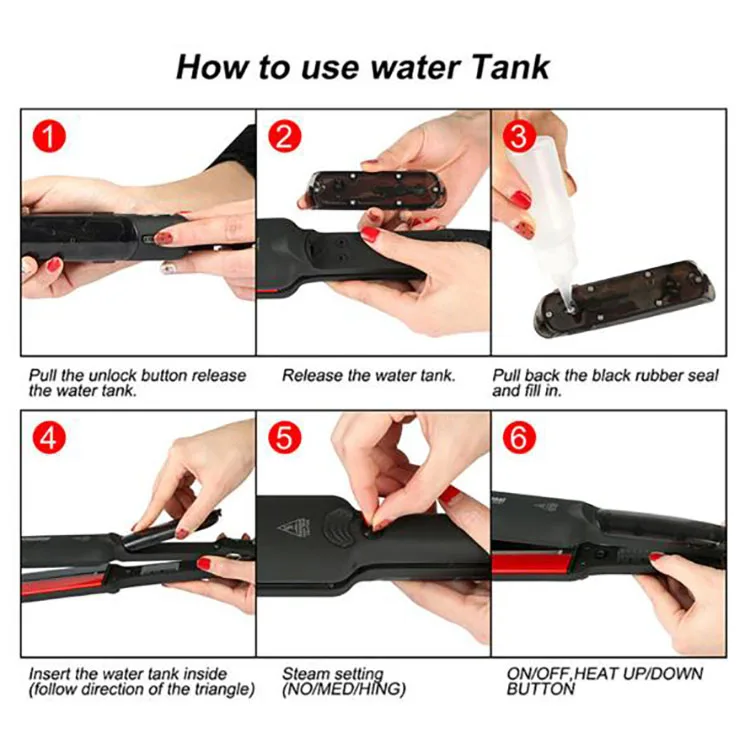 Infrared Hair Straightener and Curler 2 in 1 Ceramic Steam Hair Straightening and Curling Tool Dual Voltage