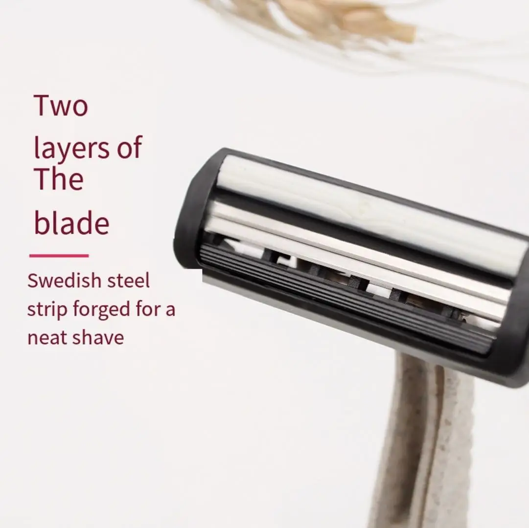 new 2020 biodegradable wheat razor online fashion shaving blades disposable bamboo razor for man