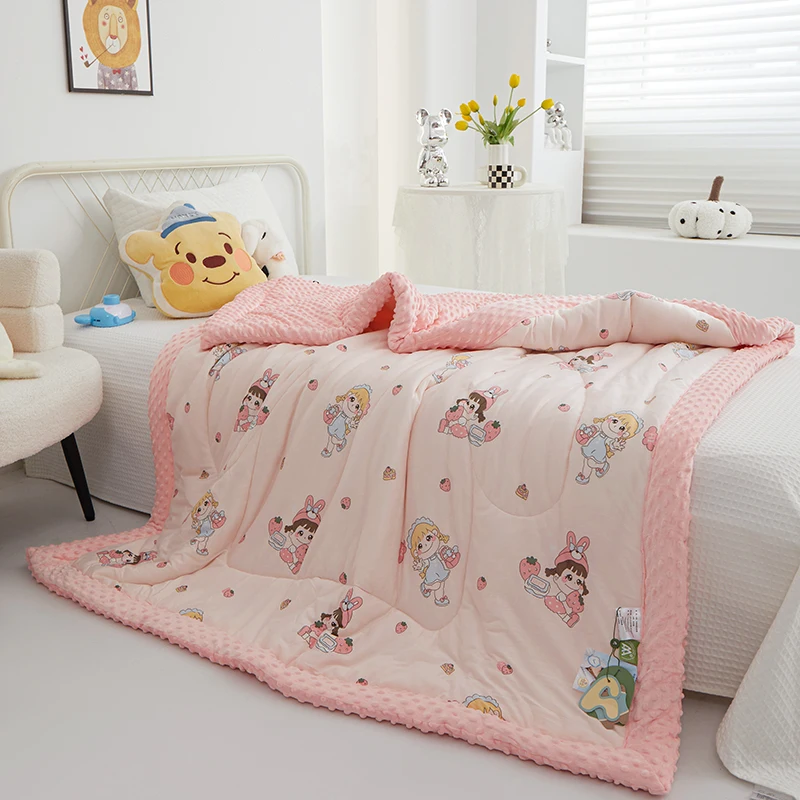 New A-Class Skin-Friendly and Comfortable 3D Massage Bean Quilt Core Cartoon Knitted Cotton Bedding Fabric