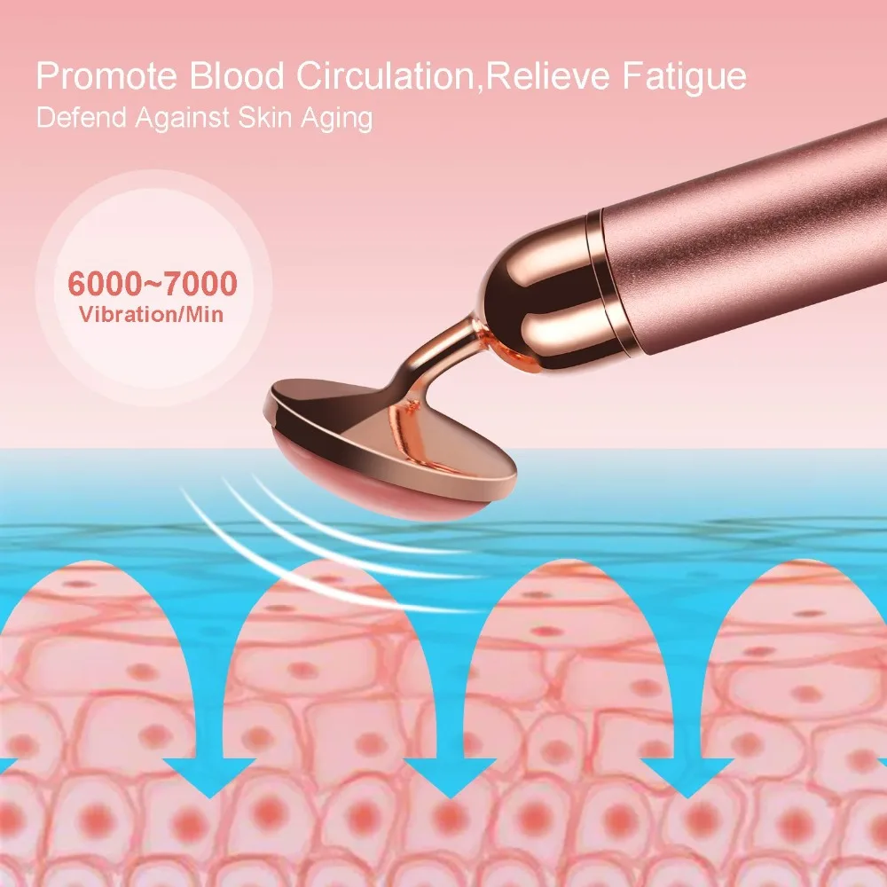 Beauty Skincare Tools Electric Face Roller Stick Facial Massage Tightening Lifting V Shape Vibrating Face Roller Massager