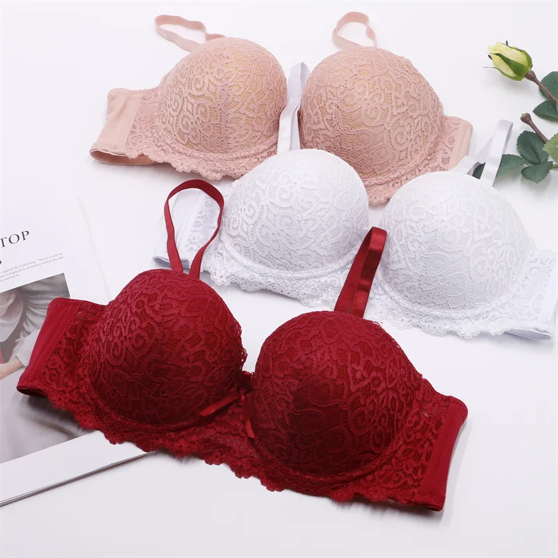 JUNXI Sexy Floral Lace Bra Thin Wire Lace Mesh Brassiere Breast Massager Bra High Quality Bra
