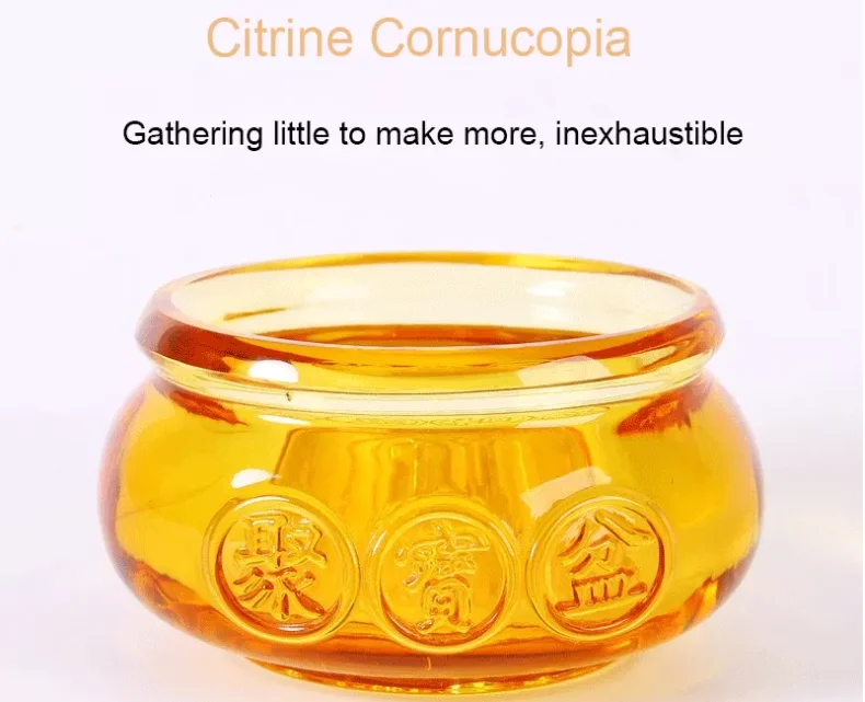 Wholesale 10cm Crystal Glass ingot Seeking wealth Business and friends fengshui gifts Crystal Citrine Treasure Bowl
