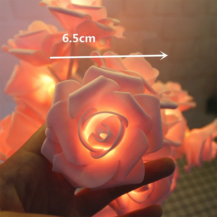 Table Lamp Rose Flower Desk Tree Lamp with 24 Warm White LED Lights for Wedding Christmas Living Room Bedroom Party