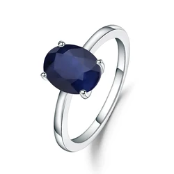 Abiding Simple Blue Sapphire Fashion Jewelry Oval Wedding Promise Ring Real 925 Sterling Silver Promise Ring For Women jewelry