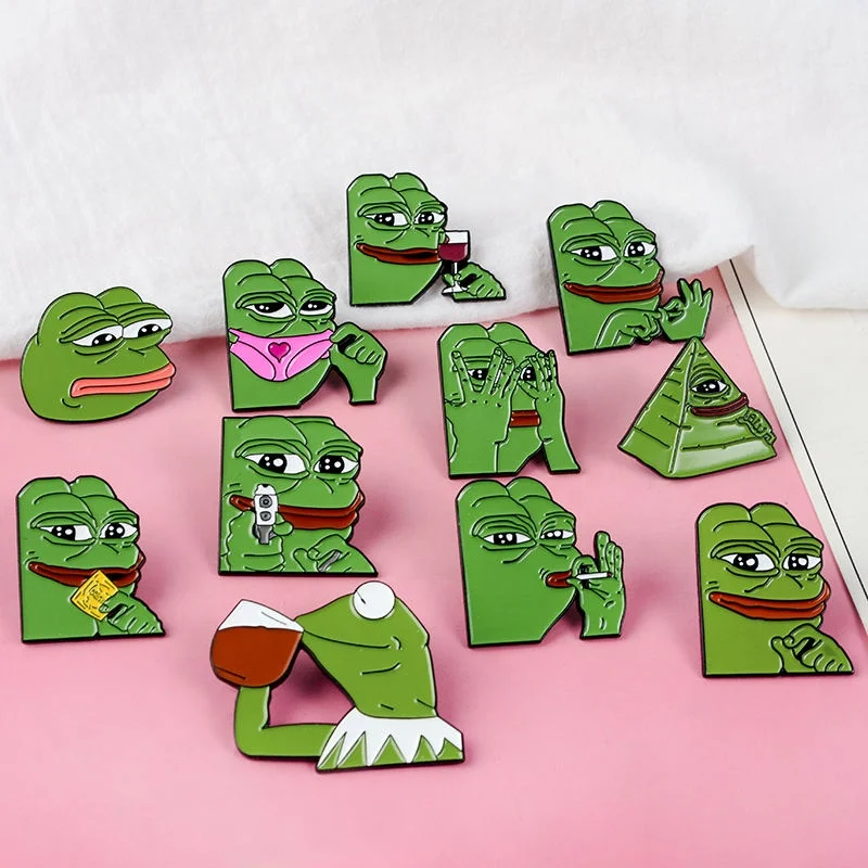 Brooches Pin Custom Pepe The Frog Metal Pins Badges Fashion Jewelry Cartoon Anime Pins