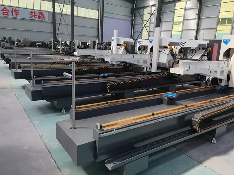 CNC double head saw 45 and 90 degree cutting machine