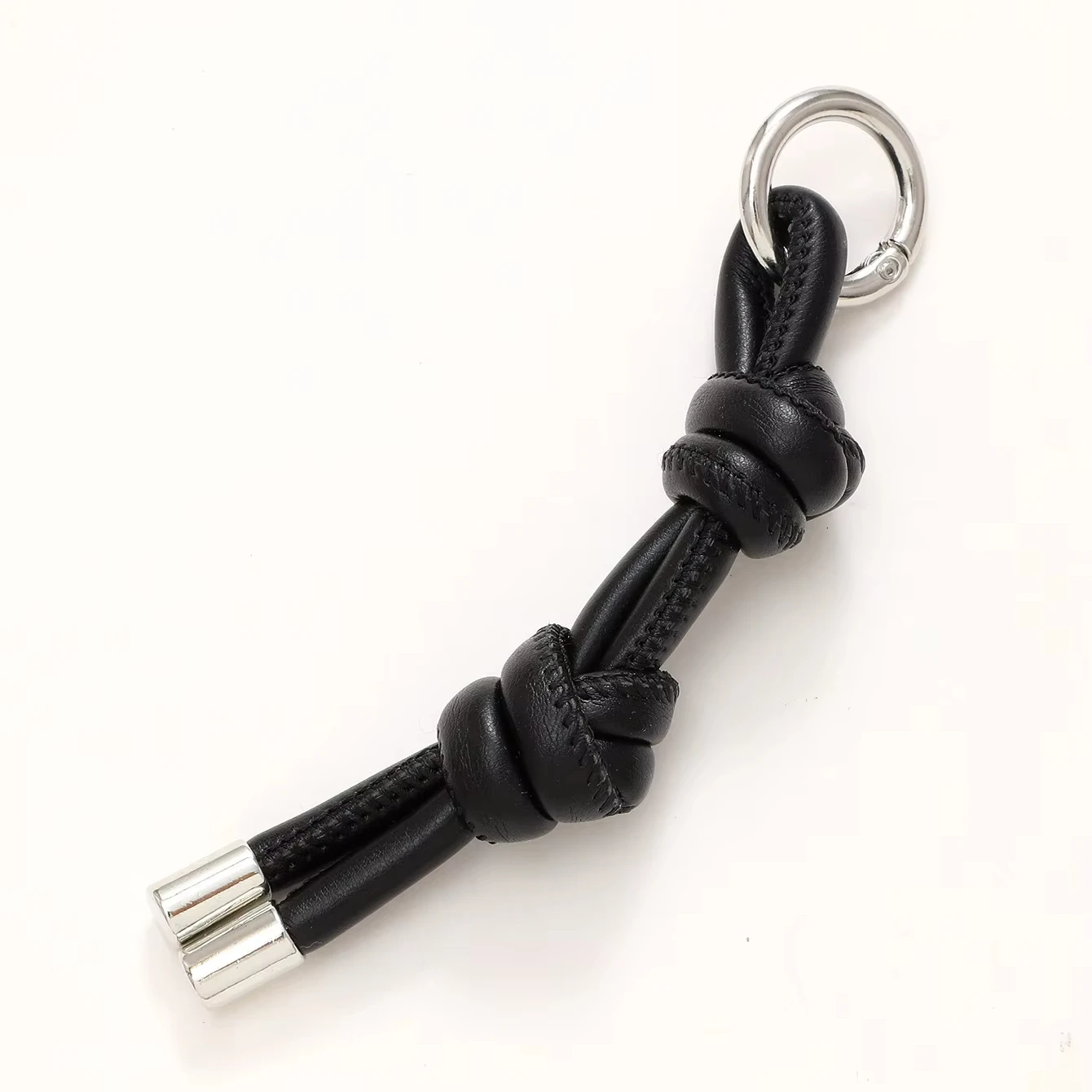 Fashion PU Leather Rope knot Key Ring Cute Bag Mobile phone case pendant Charm Keyrings Luxury woven rope PU Leather Keychain