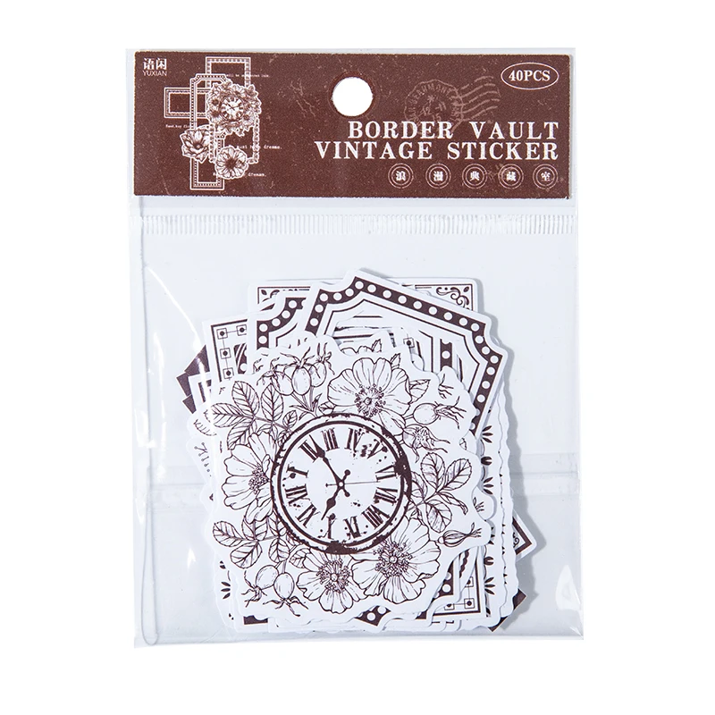 Retro Medieval Style Lace Frame Hand Account Self-Adhesive DIY Diary Material Scrapbooking Stationery Decoration Sticker Cartoon