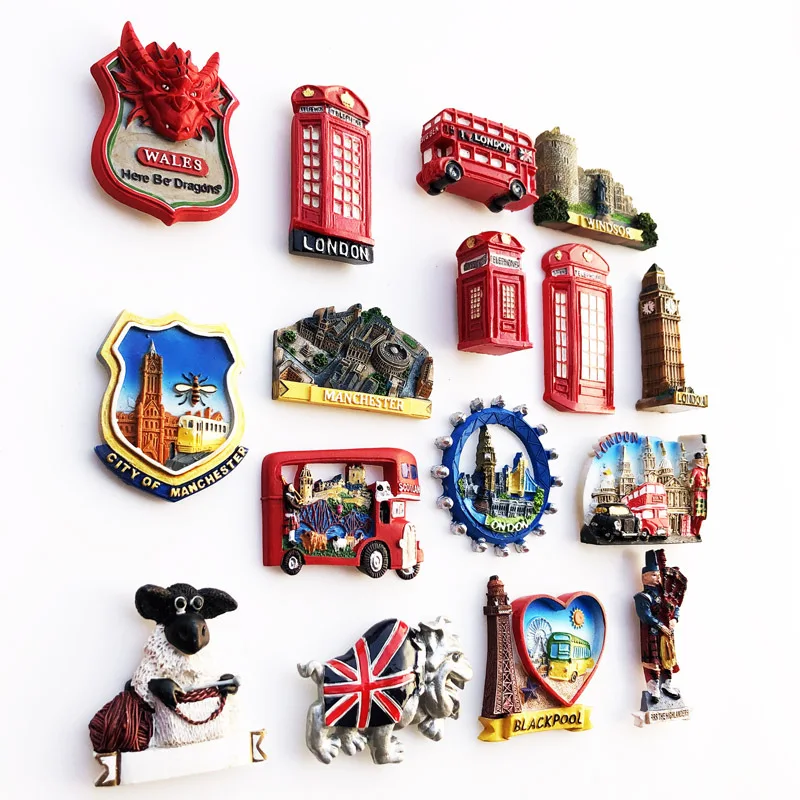 Creative UK Fridge Magnet 3D Resin Handmade Craft Tourist Travel Souvenir Collection Letters fridge Sticker