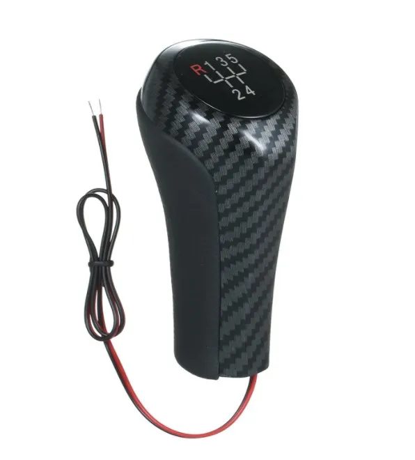 Gear head black carbon cover led gear shift handball handle knob auto parts for BMW