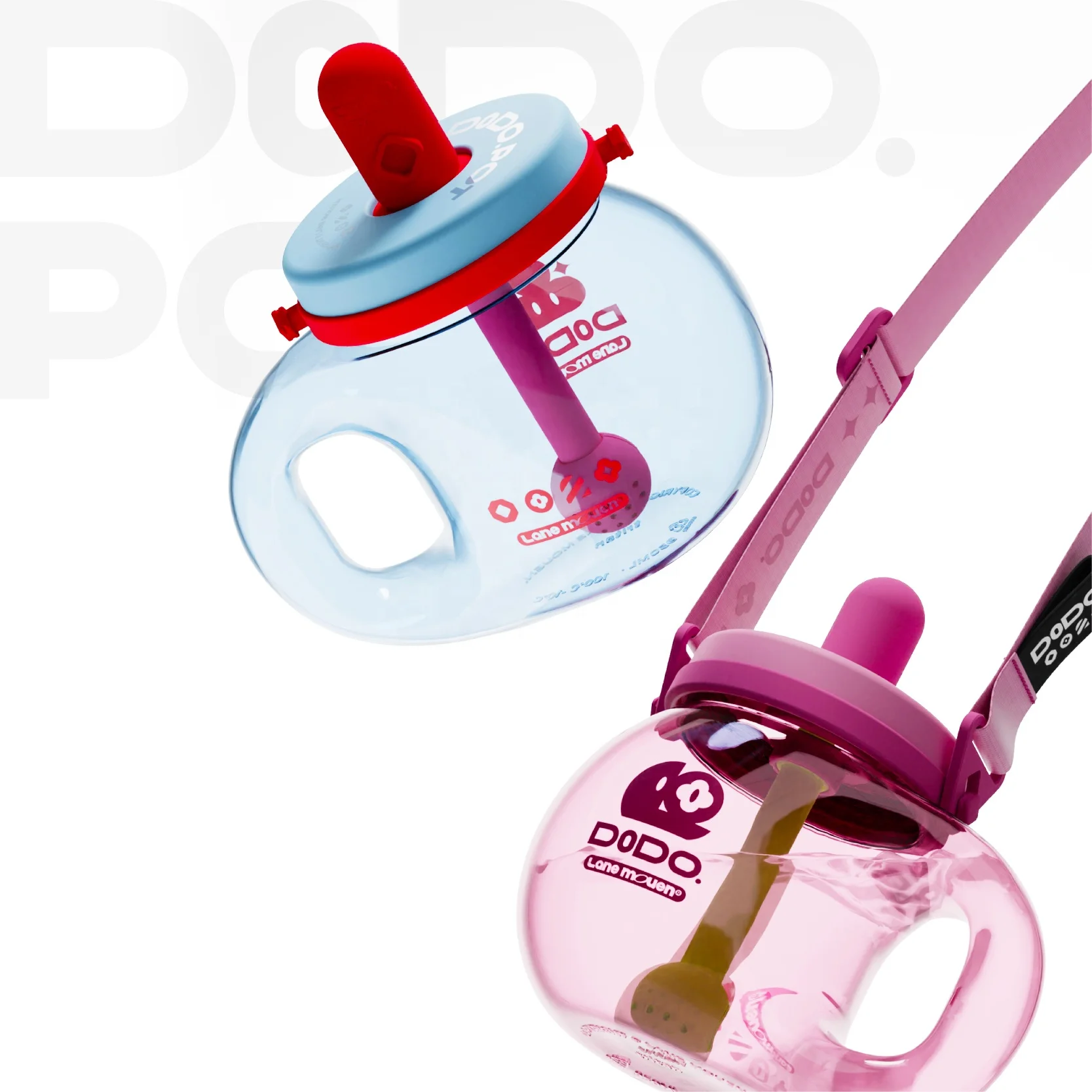 On-the-Go Hydration 4 Colors Tritan Bottle with Straw Large Capacity Cartoon Design Heat-Resistant Leak-Proof BPA-Free for Kids