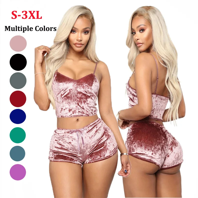 
2021 Fall Fashion Customized Comfortable Sexy Two Piece Casual Loungewear Women Pajama Sleepwear Set 