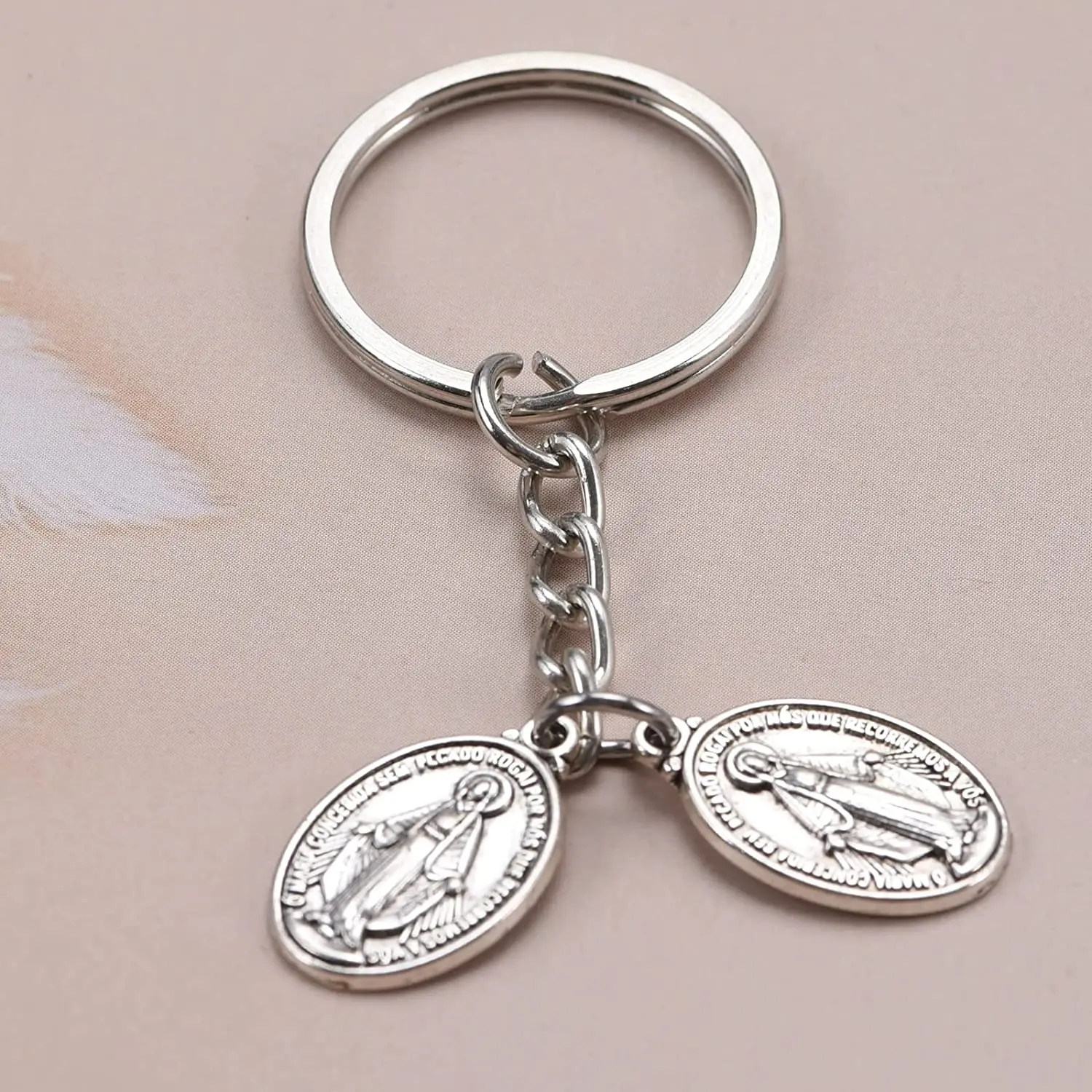 60pcs Our Lady Miraculous Medal Floral Rosary Centerpiece Cross Jesus Virgin Mary Catholic Alloy Crucifix Charms12mmx20mm_2