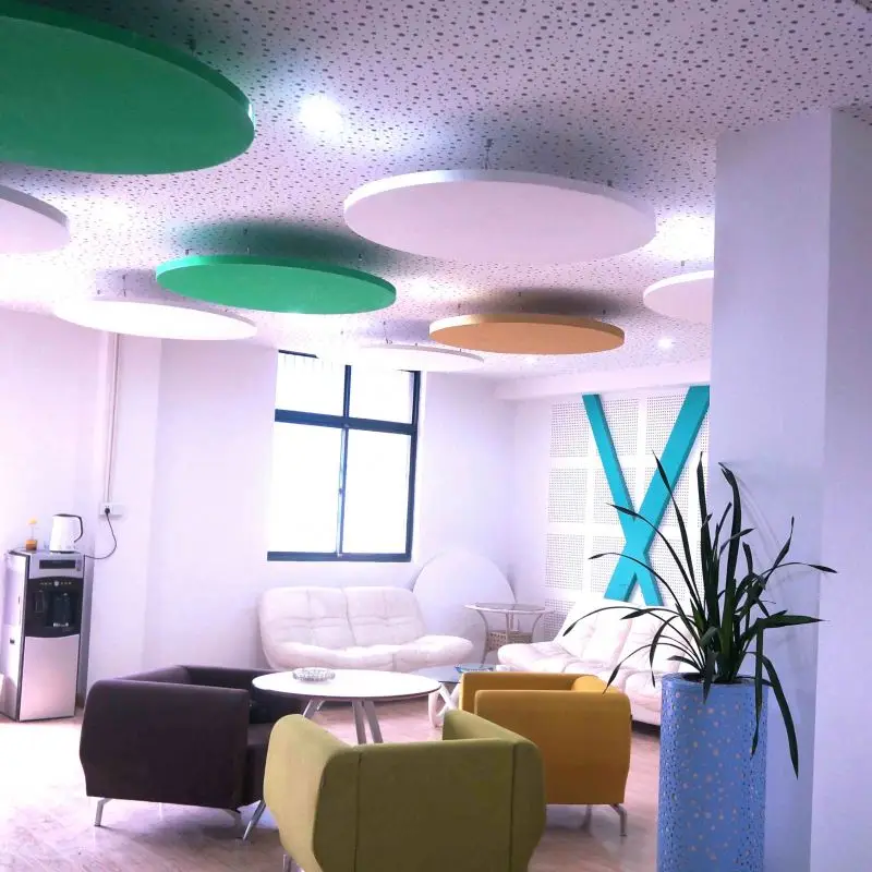 Chinese Factory Supplier Class A Fire-proof Suspended Fiberglass Ceiling For Gymnasium Non-combustible Composite Material